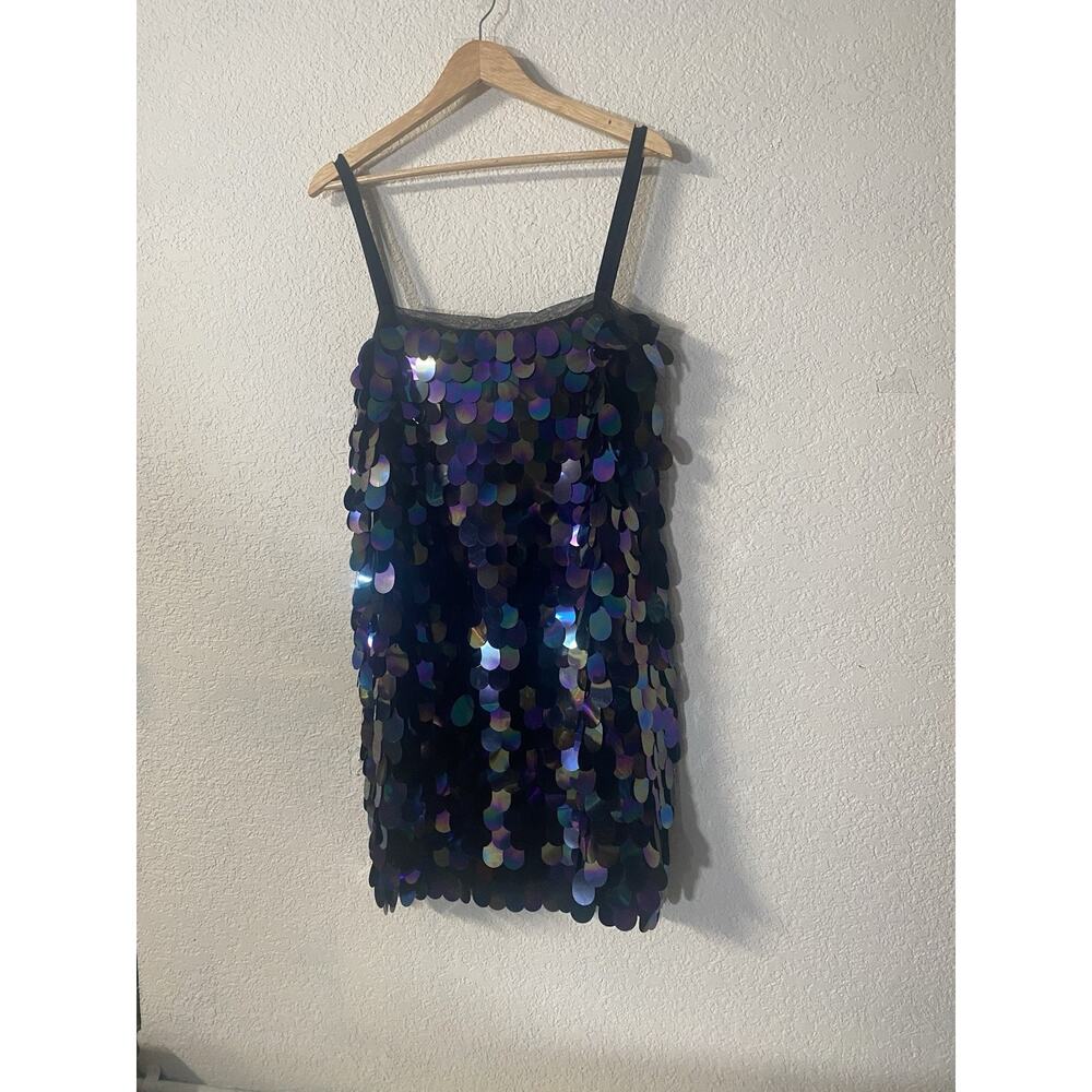 Milly Black Iridescent Sequin Mini Dress - Picture 2 of 11